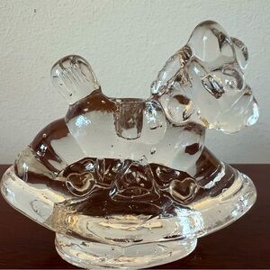 Vintage First Birthday Glass Rocking Horse‎ Candle Holder